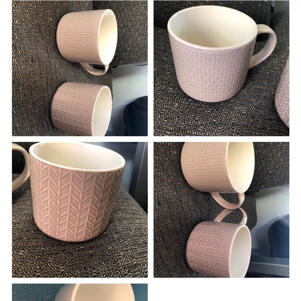 Tan beige color set of mugs . Brand new never used .